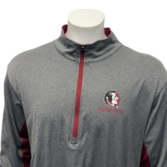 Florida State Seminoles Gray Garnet Colosseum Pullover 1/4 Zip Jacket Shirt XL - Picture 9 of 12